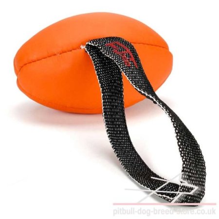 Pitbull Dog Toy, Stuffed Rugby Ball with Handle for Training