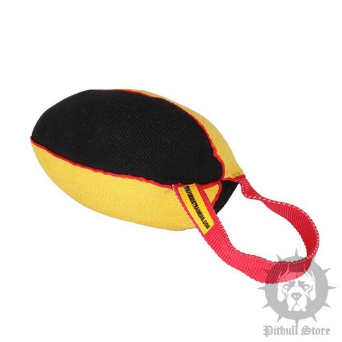Dog Bite Tug French Linen Large Rugby Ball for Staffy Training