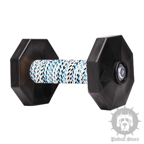Dog Dumbbell UK with Covered Bar and Black Weight Plates 1.4 Lbs