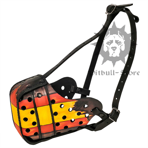 Hand-made Leather Dog Muzzle in Spain Design