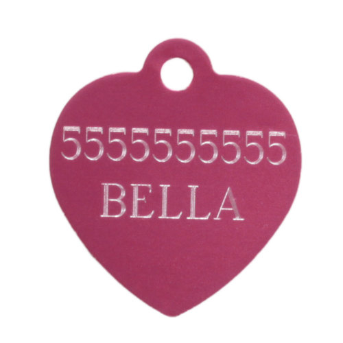 Pitbull ID Tag Heart-Shaped with Engraving for Collar, Harness